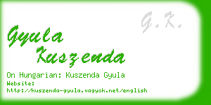 gyula kuszenda business card